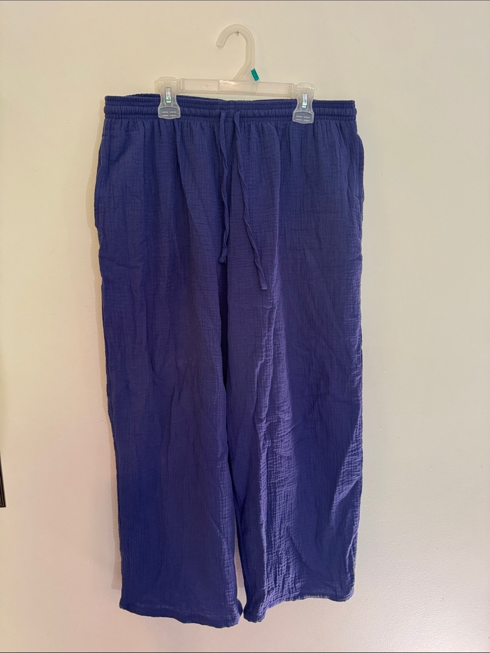 Jessica Simpson Wide-Leg Drawstring Capris in Deep Blue